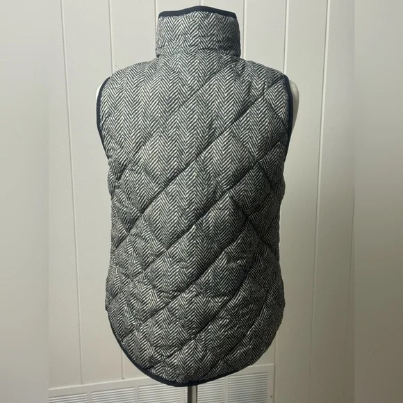 J.Crew Herringbone Quilted Puffer Vest – Black/Cream, Women’s S (Down Fill) - Picture 4 of 8